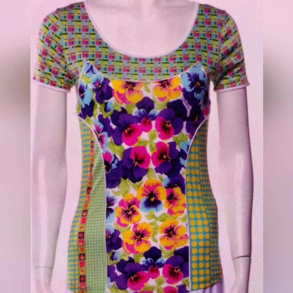 Versace printed scoop neck t- shirt